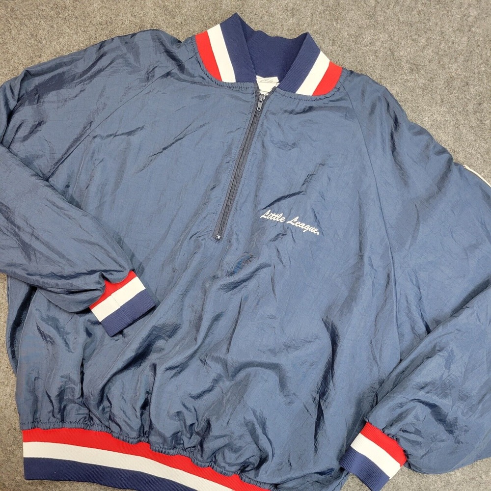 Honigs Whistle Stop Mens Half Zip Dugout Windbreaker XL Navy Blue Baseball Light